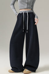 Fleece Lined Draped Curved Knit Pants
