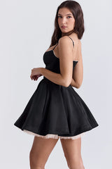 Spaghetti Strap Puff Mini Party Dress