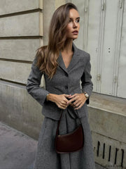 Elegant Solid Graceful Button Down Blazer Blazers