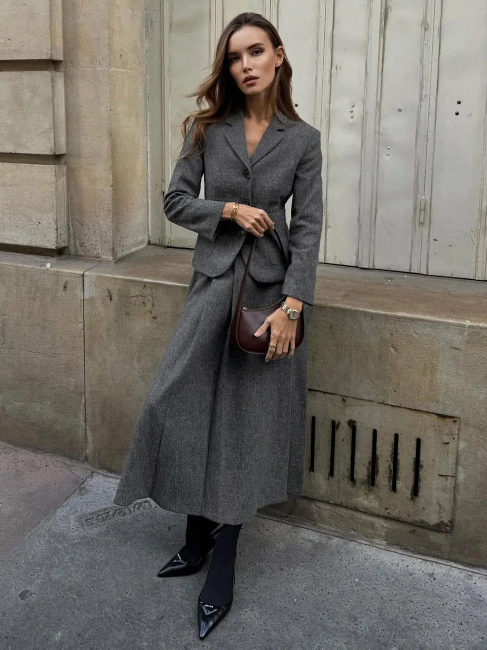 Elegant Solid Graceful Button Down Blazer Blazers