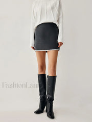 Embroidered Trim Graceful Mini Skirt Skirts