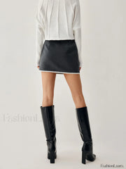 Embroidered Trim Graceful Mini Skirt Skirts