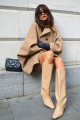 Batwing Sleeve Wool Blend Coat coats