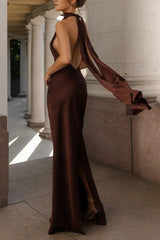 Sexy Satin Backless Sleeveless Party Dress