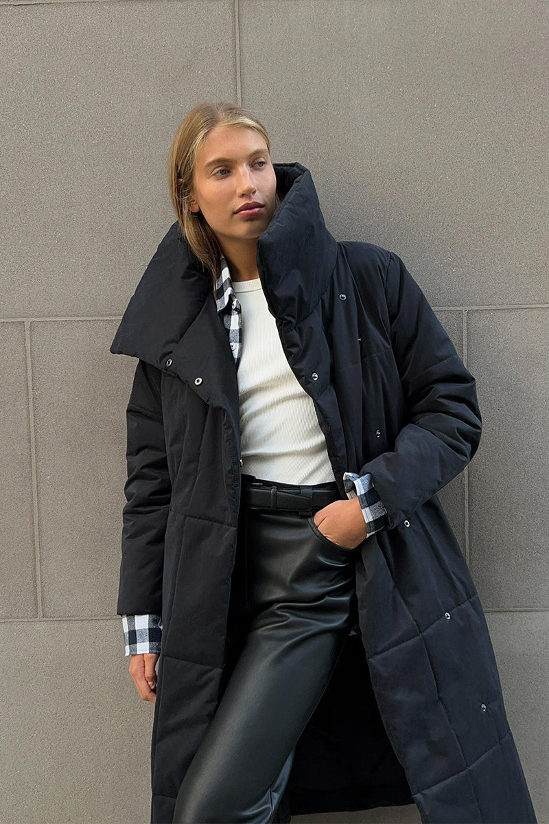 Long Stand Collar Puffer Jacket