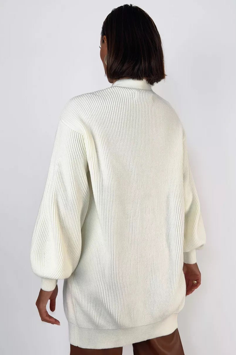 Solid Color Relaxed Knit Cardigan