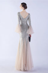 Sequin Ruffled Mesh Party Dress