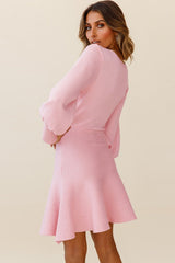 Slim Fitted Knit Long Sleeve Sweater Dress