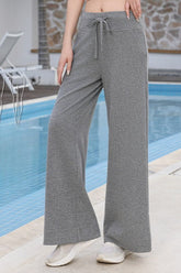 High Waist Draping Wide Leg Knit Pants
