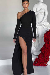 Asymmetric Slit Mermaid Formal Dress