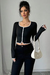 Ribbed Cropped Knit Top