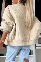 Casual Solid Button Padded Coat coats
