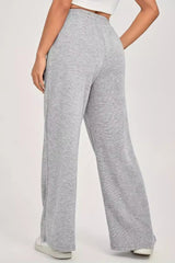 Solid Minimalist High Waist Knit Pants