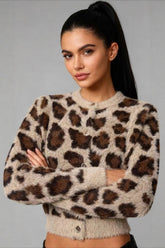 Button Detail Round Neck Knit Top