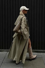 Wide Notch Lapel Single Breasted Overcoat