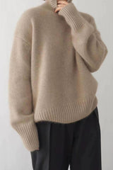 Minimalist Turtleneck Solid Color Loose Fit Knit Sweater