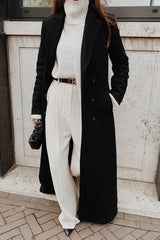 Warm Wool Solid Color Long Overcoat