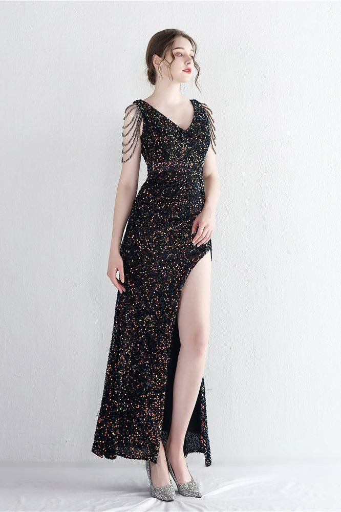 Statement Bead Mermaid Gown Formal Dress