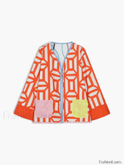 Fantasy World Double Trendy Sided Patchwork Coat Winter Coats