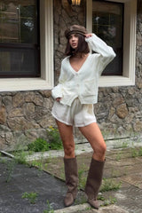 Fashionable Loose Fit V Neck Knit Sweater