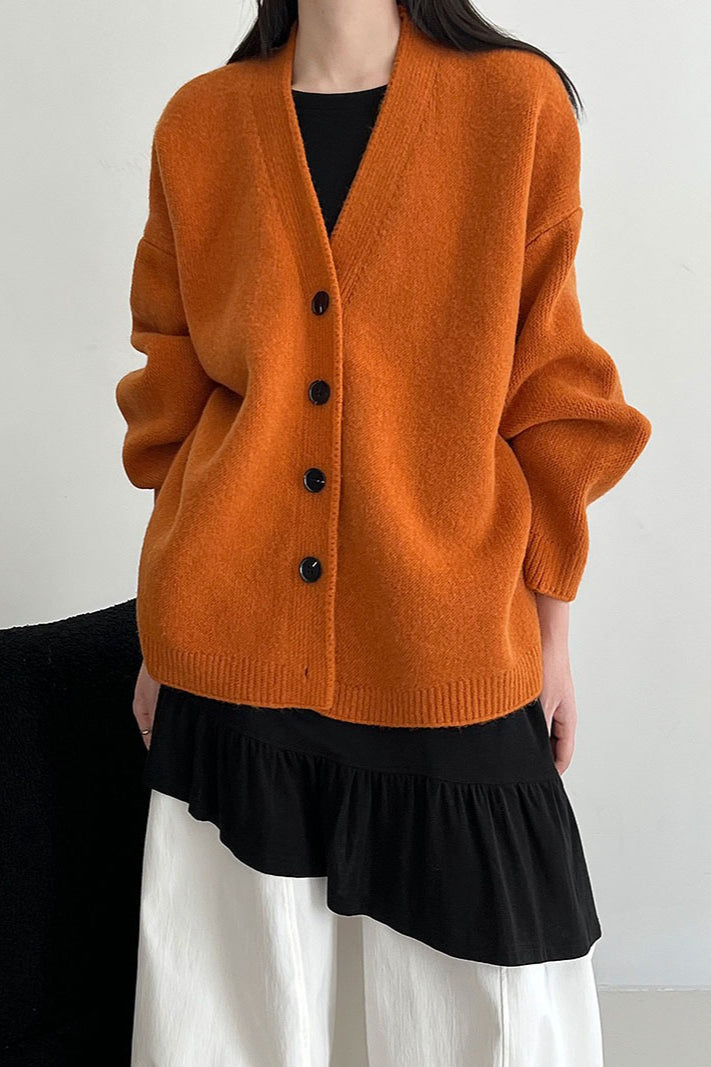 Relaxed Fit Vintage Cardigan Orange / One Size