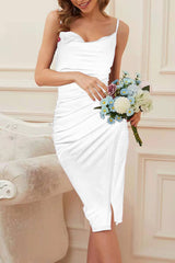 Velvet Ruched Split Party Dress