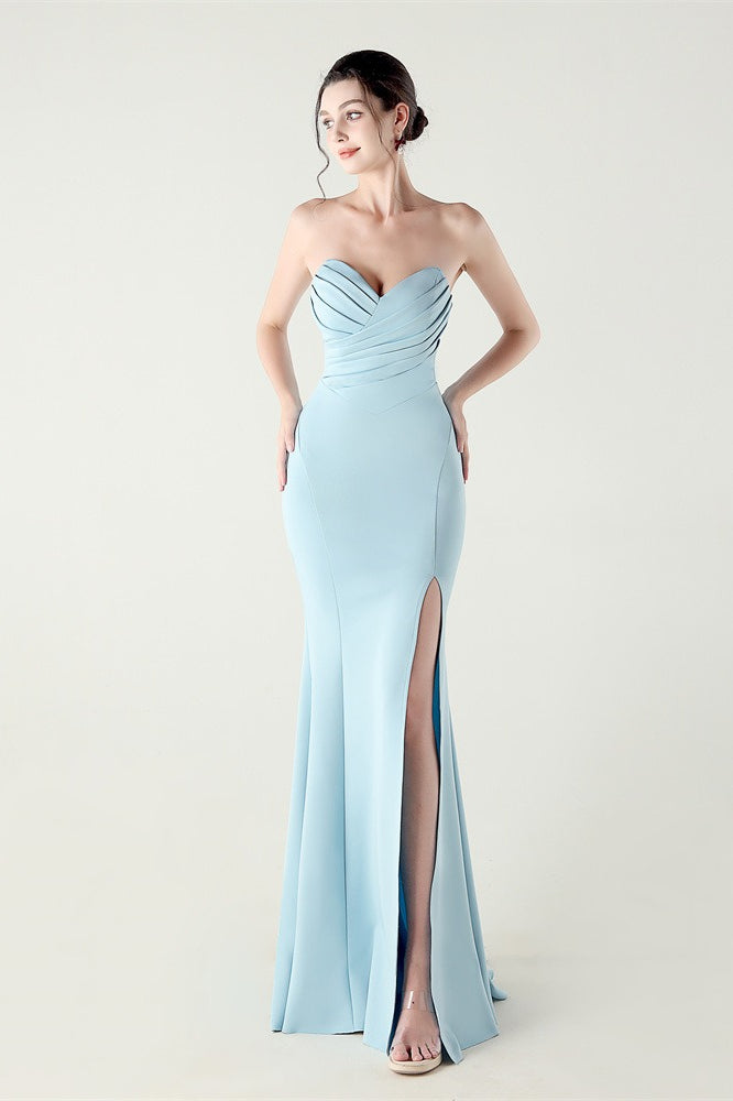 Strapless Sweetheart Pleated Party Dress