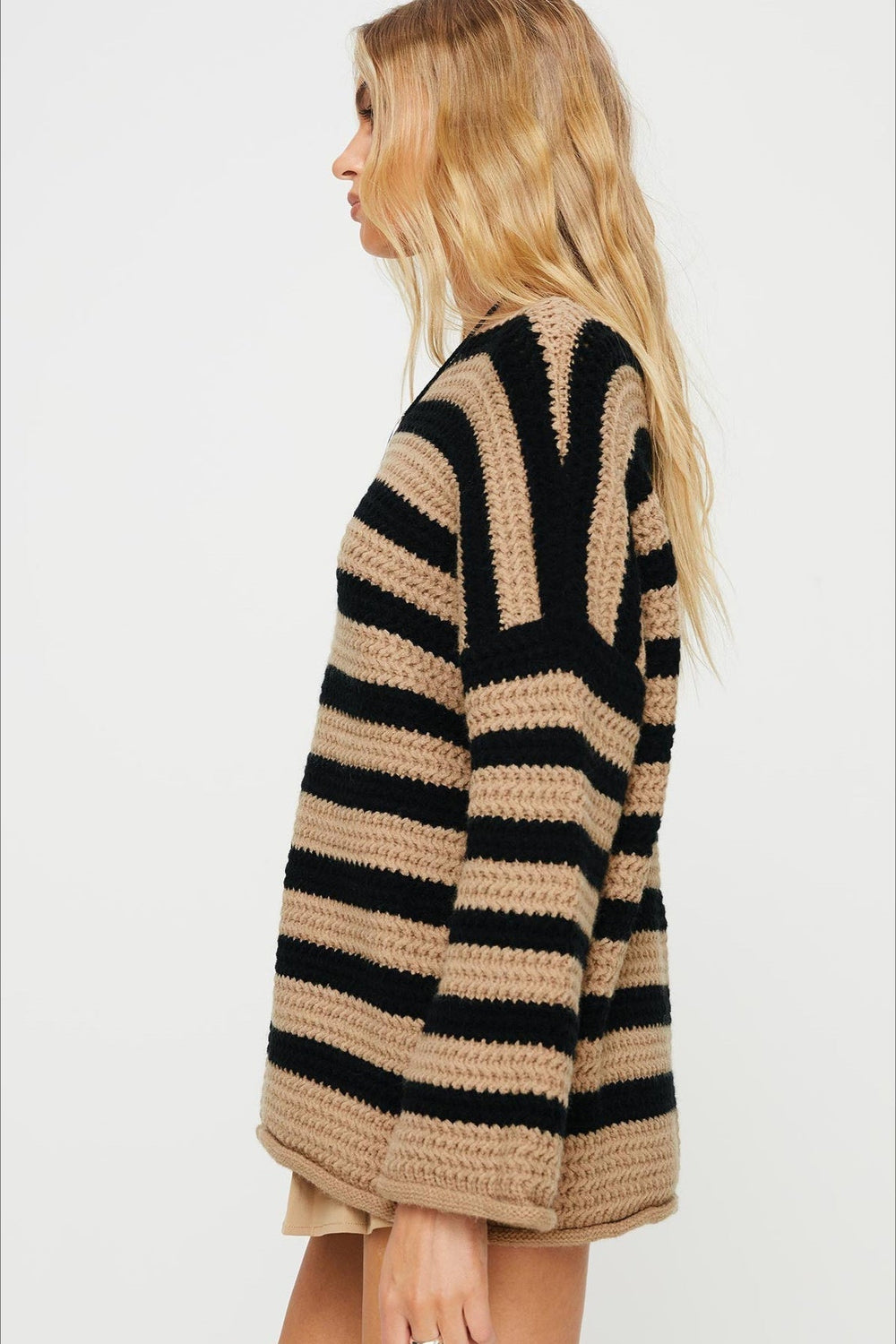 Striped Knit Casual Loose Sweater
