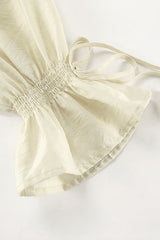 V Neck Relaxed Ruffle Blouse