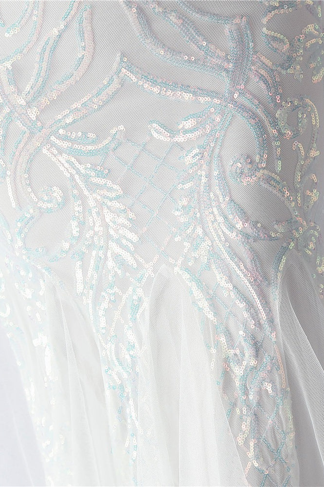 Beaded Mesh Cocktail Maxi Dress