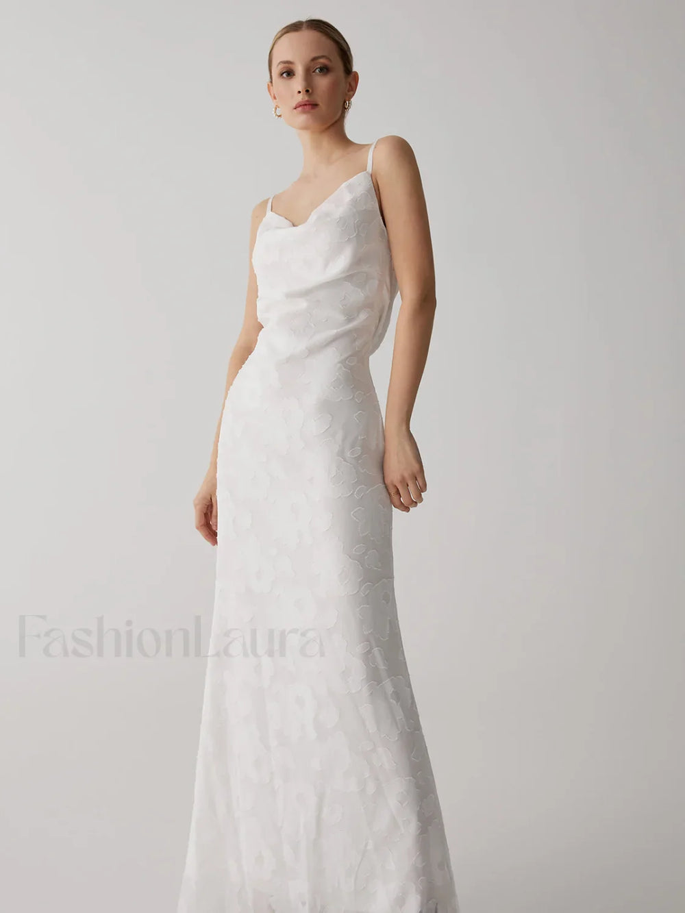 Floral Jacquard Open Trendy Back Long Dress Dresses