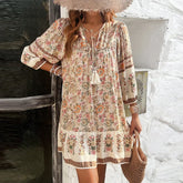Floral Printed Tassel Boho Dress