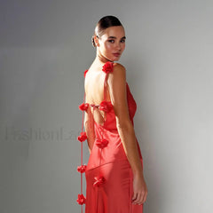 Floral Strappy Backless Slim Fit Hip Wrap Maxi Dress