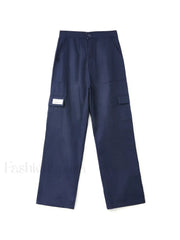 Fold Over Waist Y2K Straight Leg Pants Straight Leg Pants