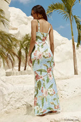 French Retro Lace Vest Sleeveless Printed Floral Dress