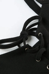 French Style V Neck Strappy High Split Waist Wrap Maxi Dress