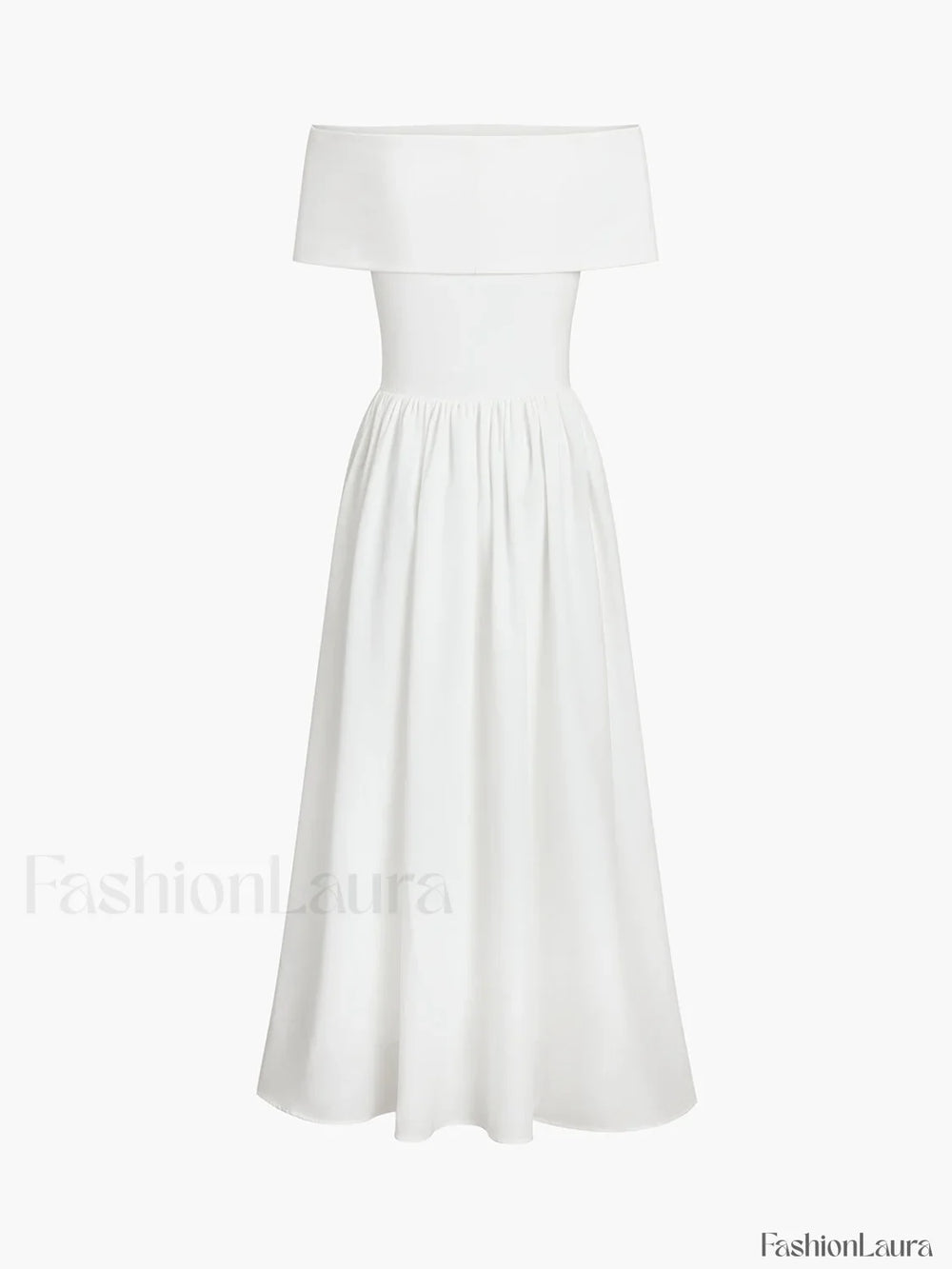 Frenchy Solid Graceful Off Shoulder Long Dress Dresses