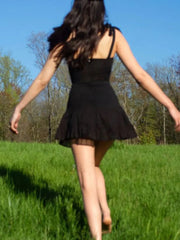 Frill Trim Tie Strap Mini Dress Mini Dresses