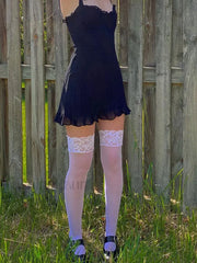 Frill Trim Tie Strap Mini Dress Mini Dresses