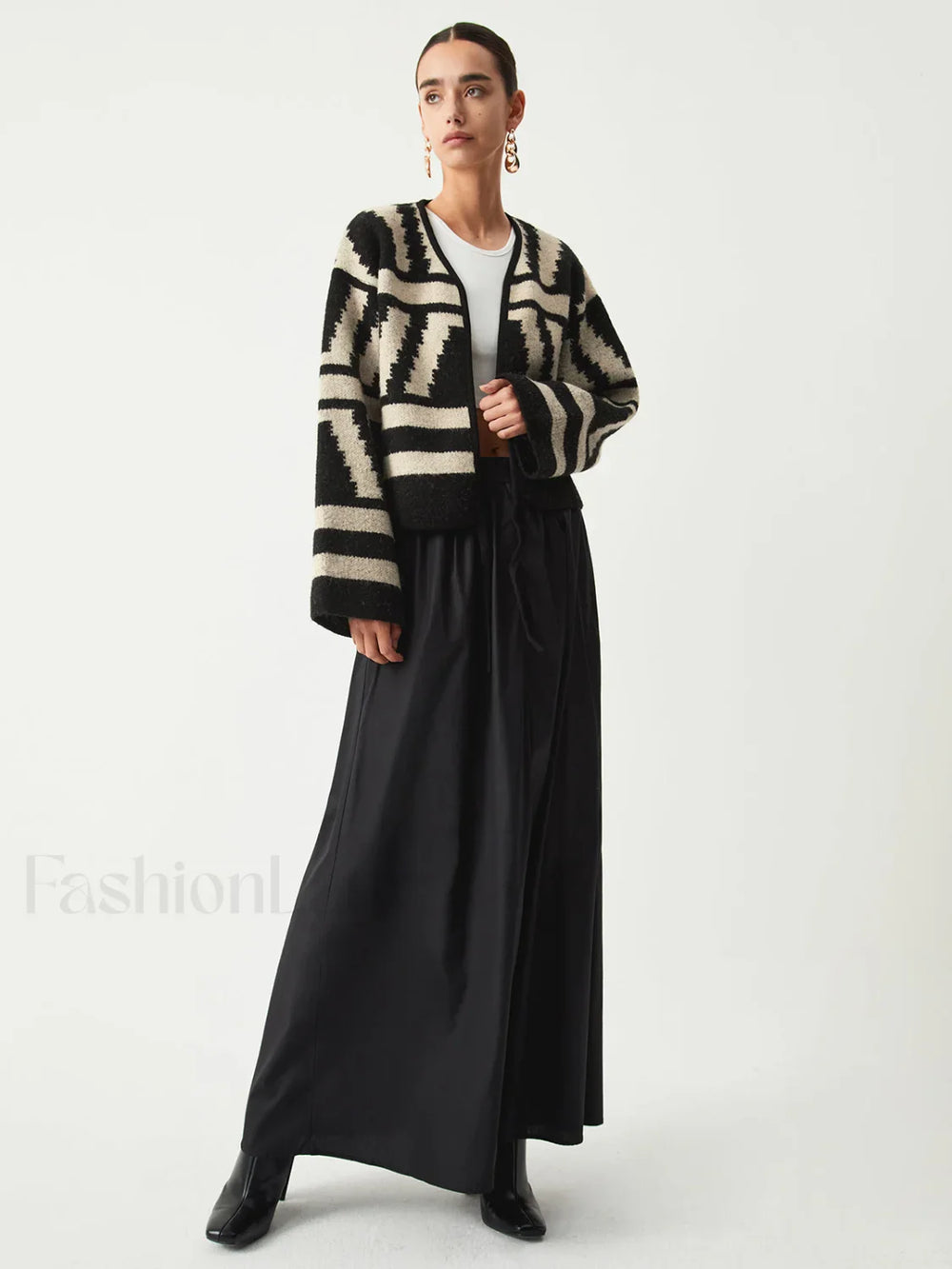 Geometric Print Graceful Kimono Cardigan Sweaters L