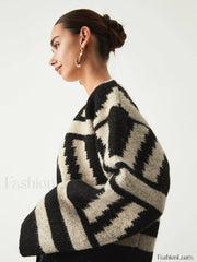 Geometric Print Graceful Kimono Cardigan Sweaters L