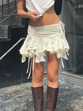 Gothic Duck Tie Up Ruched Skirt