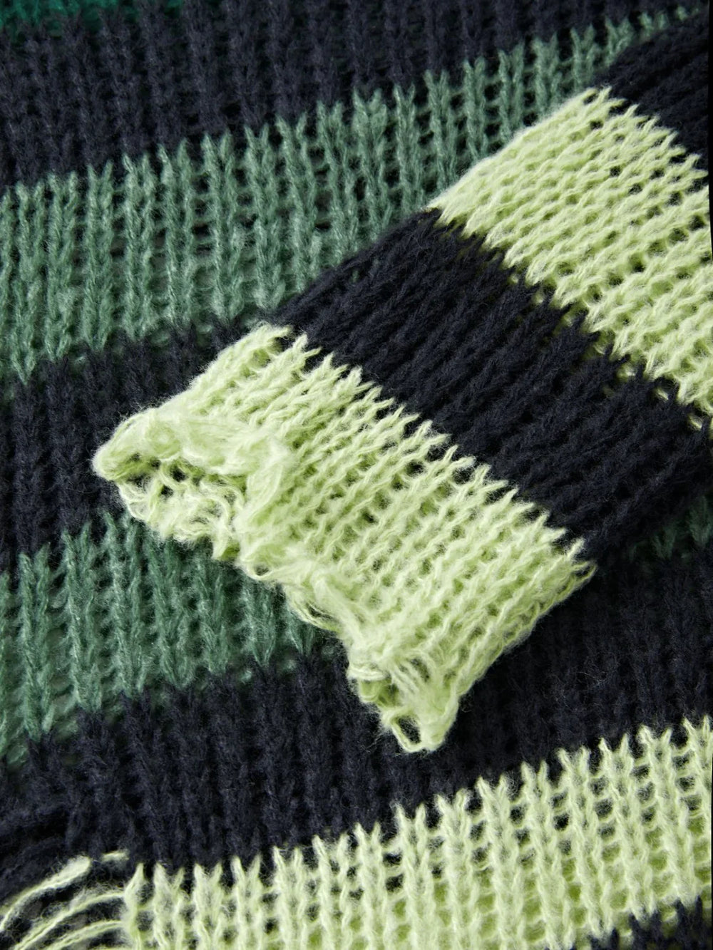 Gradient Striped Distressed Long Sleeve Mini Dress Mini Dresses