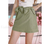 Green Bow Breathable Workwear Skirt Darkgreen / S