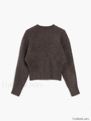 Half Zip Graceful Fuzzy Sweater Sweaters L