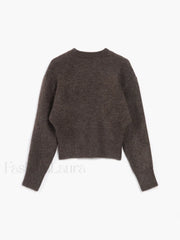 Half Zip Graceful Fuzzy Sweater Sweaters L