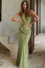 Halter Cutout Ruched Bodycon Maxi Dress