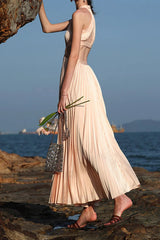 Halter Pink Vacation Maxi Dress
