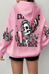 Harajuku Loose Fit Fleece Hoodie Pink / S