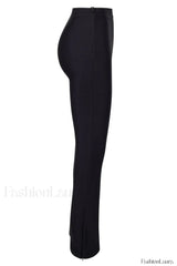Haze High Waist Trendy Bandage Pants Black Bottom